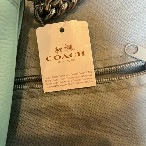 Coach Light Green Leather Crossbody Bag - Picture 7 of 8